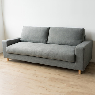 无即所有 乳胶羽绒布艺小户型极简无印双人沙发 简约现代北欧日式