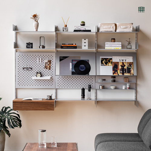 无即所有不锈钢置物架上墙书架客厅卧室金属衣帽架洞洞板收纳杯架