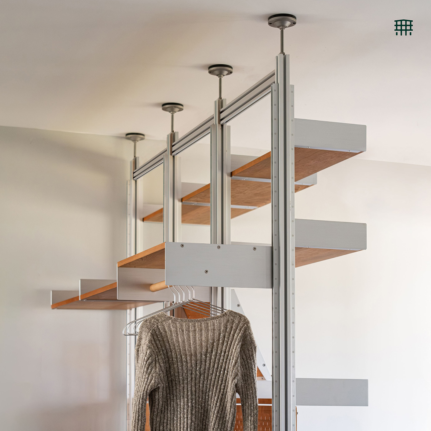 无即所有【长80】顶天立地铝型材免打孔置物架多功能隔断陈列书架