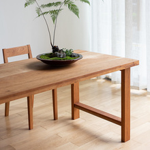 无即所有日式极简大板方桌家用小户型北欧现代实木工作台长条餐桌