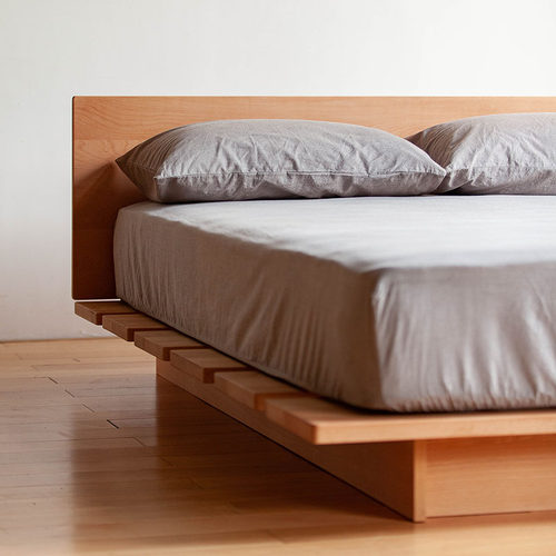 3cm超厚自然大板直拼悬浮床