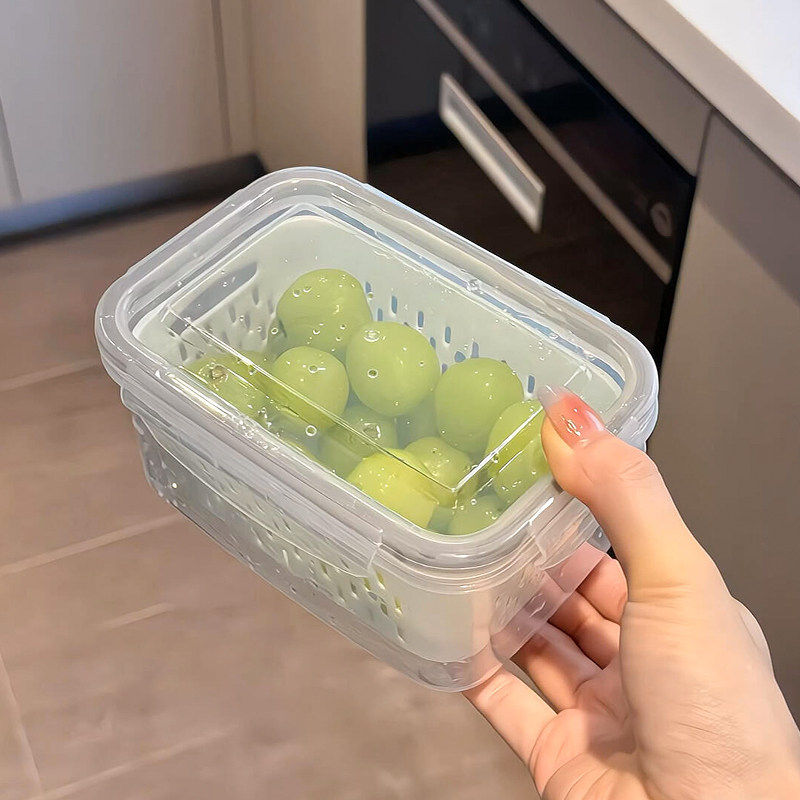 水果盒便当盒小学生专用水果杯保鲜盒食品级双层沥水篮可外带便携