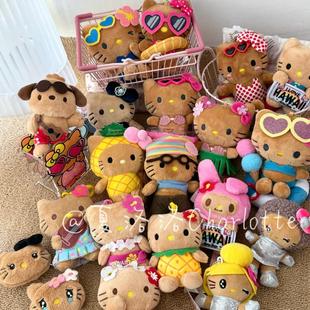 黑皮可爱hellokitty挂件调皮女生书包包小饰品咖色礼物kt公仔玩偶