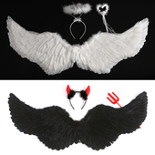 小天使羽毛翅膀成人儿童cosplay六一万圣节恶魔cos表演出装 扮道具