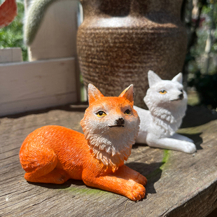 九尾狐狸摆件户外花园庭院装 饰品盆栽多肉花盆造景微景观尾柱布置