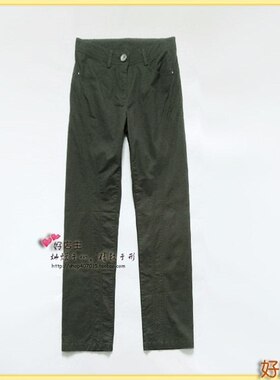 品牌,96%棉,显瘦休闲长裤,质地挺括.略厚-S号(中腰70cm)/#ax917