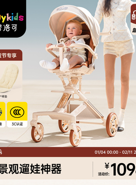 playkids普洛可遛娃神器可折叠高景观婴儿推车宝宝婴儿车X6-5MAX