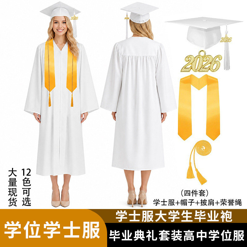 新款学士服大学生毕业礼服学位袍学生校服