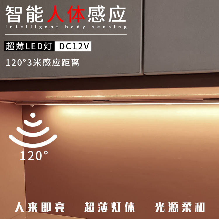 12V超薄led鞋柜玄关人体感应灯