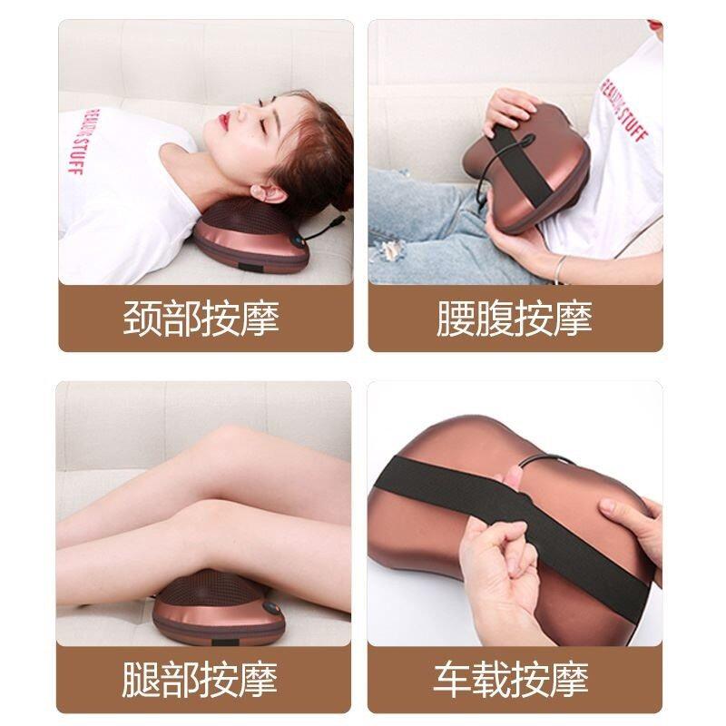 新款颈椎按摩枕 红外加热腰部按摩器 便携车载按摩枕头