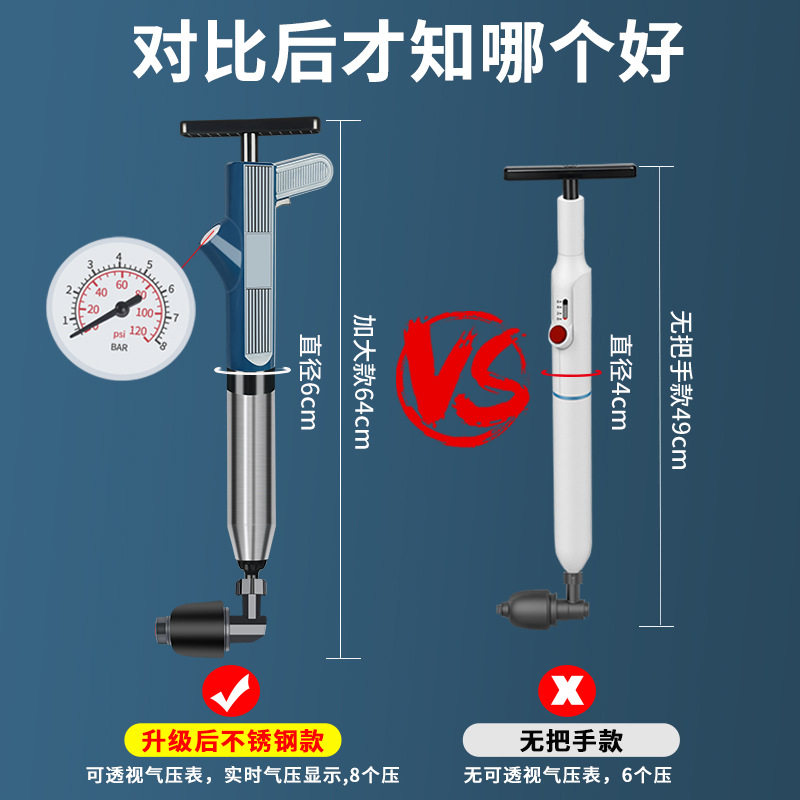马桶疏通器一炮通神器快速疏通厕所卫生间下水道厨房地漏解决堵塞