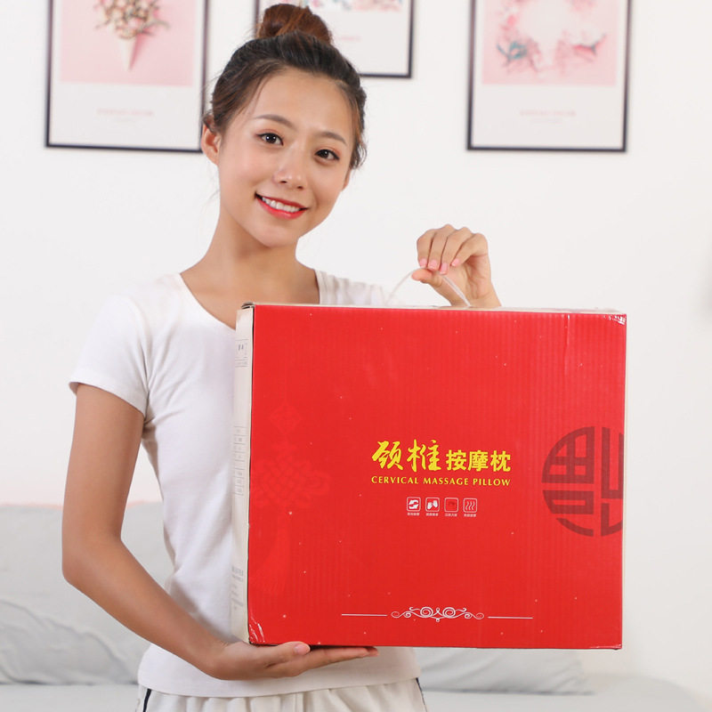 多功能肩颈椎按摩器仪腰部脖子腿全身电动加热按摩枕头家用靠垫