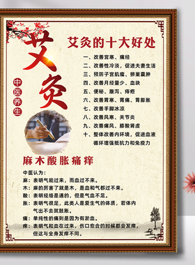 美容院装饰画养生馆拔罐艾灸广告挂画贴纸KT板中医挂图宣传画海报