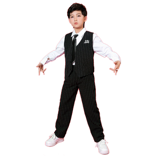 儿童街舞潮服男童嘻哈Popping马甲套装breaking爵士舞演出服女童