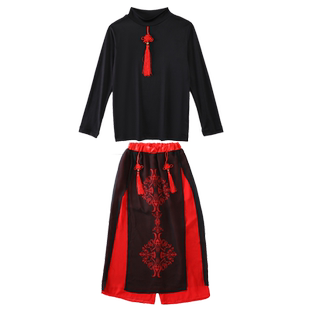 国庆儿童中国风新中式演出服男童女童旗袍走秀古典舞古筝表演服装