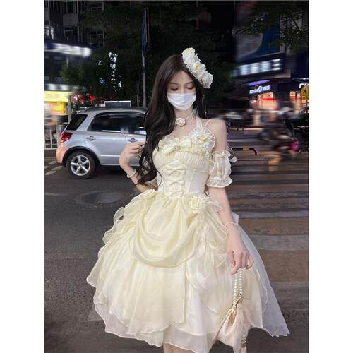 现货大全套jsk原创仙蒂玫瑰lolita超仙气氛围感在逃公主洛丽塔裙