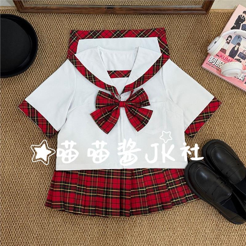 喵喵酱复刻苏格兰格子JK基础款日常现货水手服套装萌款可爱 - 实物图