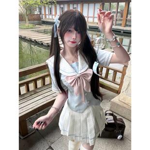 甜知樱jk原创【云间樱信】波点收腰大码水手服套装甜美学院风制服