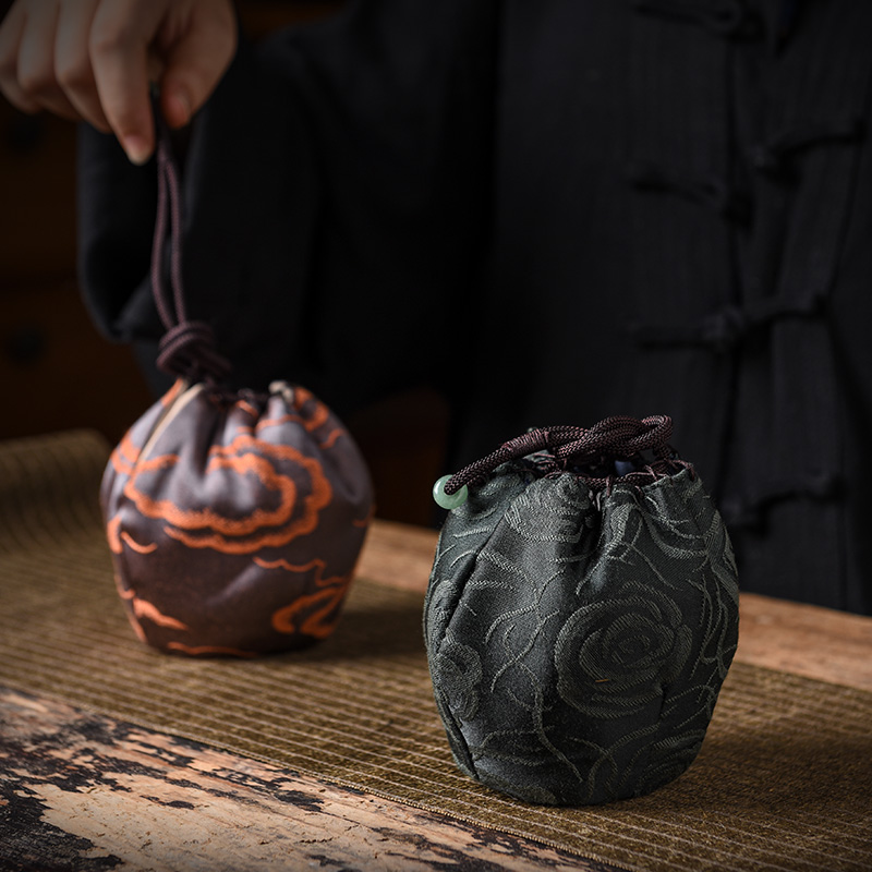 上泽织锦茶杯袋主人杯防撞收纳包