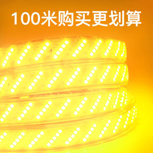饰客厅家用吊顶线灯220v广告 曦凰100米灯带led三色变色水灯带条装