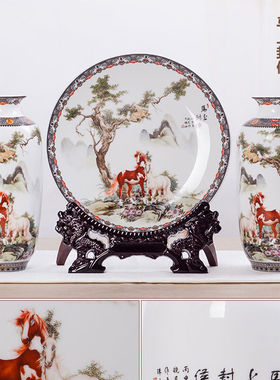 景鑫花瓶摆件客厅插花景德镇陶瓷器家居饰品新中式客厅玄关办公室