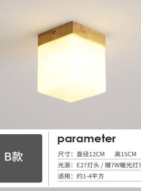 喜尚嘉喜（xishangjiaxi）北欧原木led过道灯衣帽间吸顶灯简约实