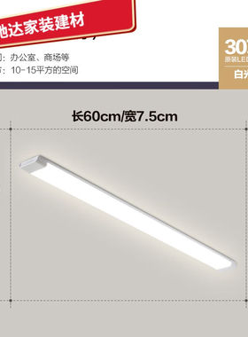 梦莞led长条灯超亮节能日光灯办公室一体化三防净化吸顶灯过道走
