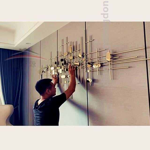 现代轻奢金属客厅餐厅墙面沙发背景墙装饰挂件创意卧室铁艺壁饰金|msdalam kategori Aksesori rumah, mural - dari Buy2taobao.com untuk memberikan perkhidmatan ejen Taobao profesional membeli