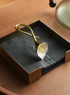 餐厅酒店方形压纸座不锈钢马蹄莲纸巾盒纸巾盒餐巾纸架托台面