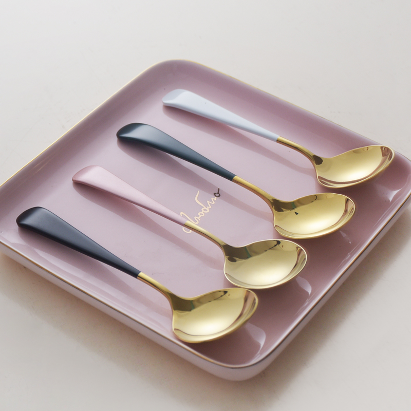 清仓瑕疵 304不锈钢圆头主餐勺可爱长柄吃饭汤匙调羹甜品勺子