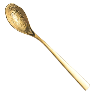 新中式席面勺 金银色浮雕 喝汤分菜布菜调羹 汤匙汤勺子304不锈钢
