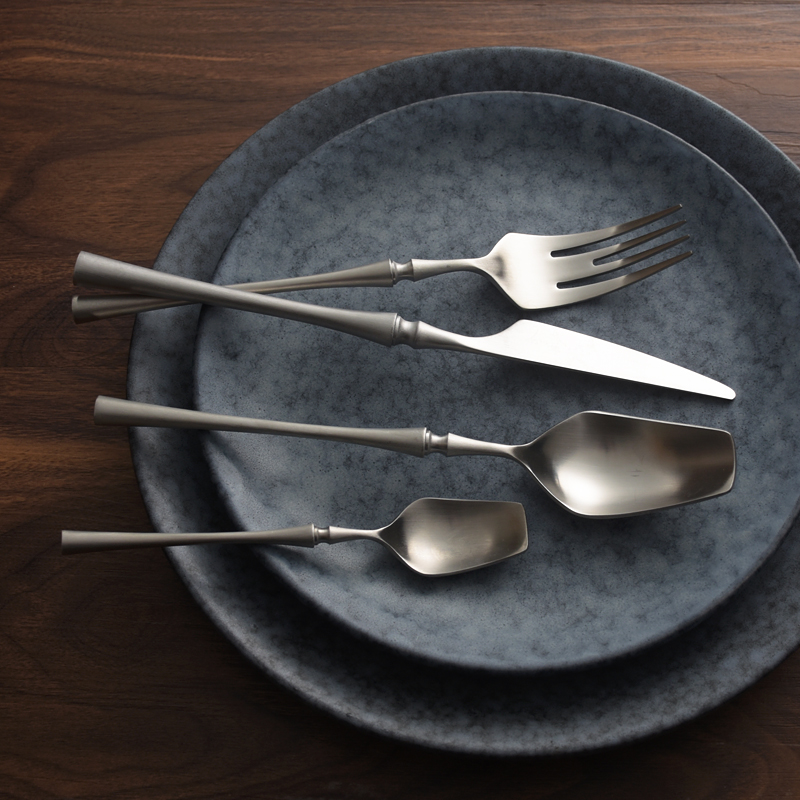 雾面小蛮腰风nis 牛排刀叉勺甜品叉勺吃饭调羹30V4不锈钢西餐具