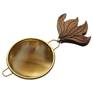 黑胡桃木柄色公道杯茶隔茶滤茶具配件过滤器网茶漏网泡茶神器鱼尾