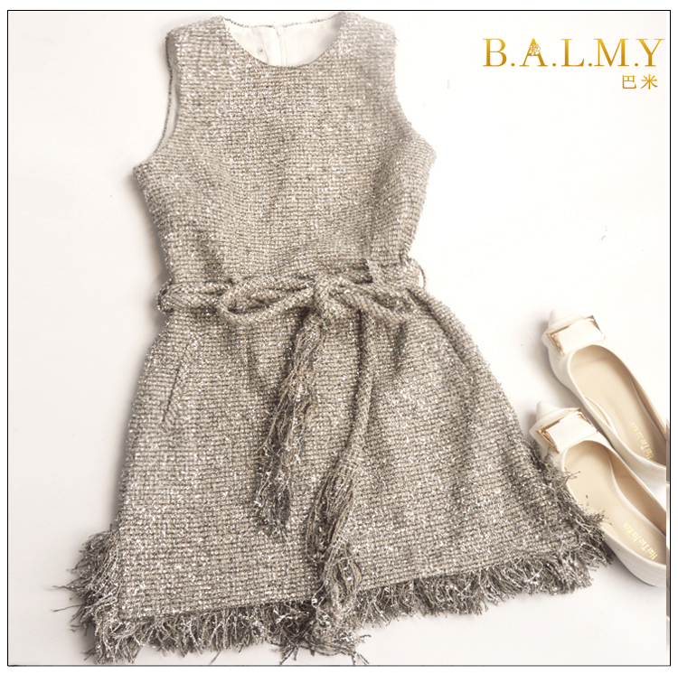 BALMY2018ÇﶬŮװÃ÷ÐÇͬ¿îСÏã·ç½ðÊôÉ«Ñü´øÁ¬ÒÂȹ¶¬¼¾´òµ×ȹ×Ó