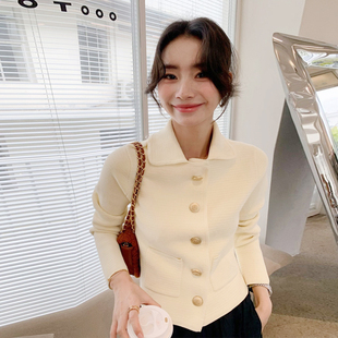 针织外套复古通勤女新款 2025春季 职场queen 女开衫 小香风上衣 新款