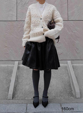 PRISCA 秋冬新款日系时髦复古pu伞型半身裙宽松显瘦休闲ins半裙女