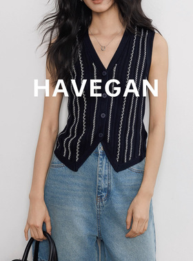 PRISCA与间HAVEGAN设计感夏季含真丝针织背心女马甲25新款绵羊毛