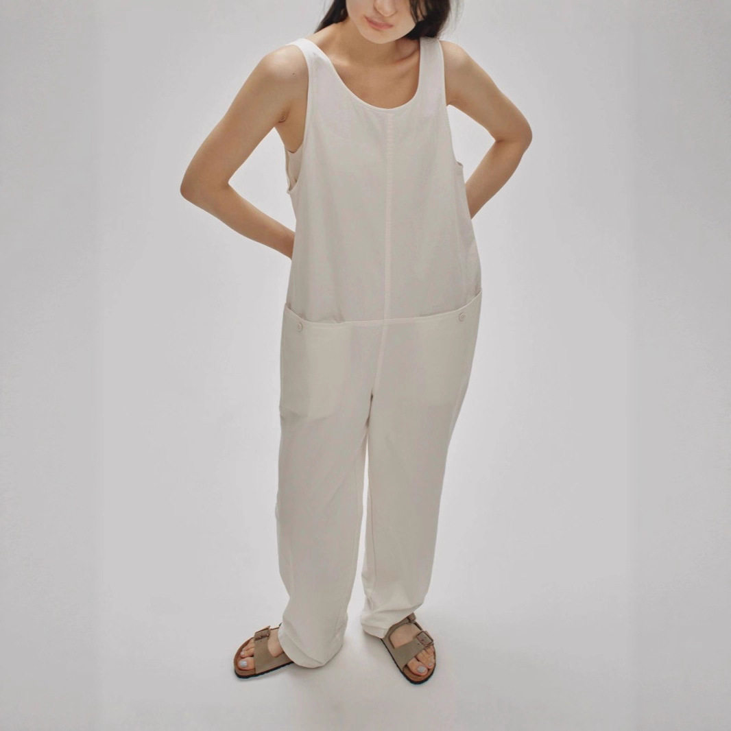 PRISCA/春夏新款日系复古时髦中性bf风连体裤宽松显瘦长裤女