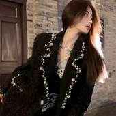 PRISCA2025赫本风外套女秋冬加厚羊毛大衣千金名媛高端私人定制