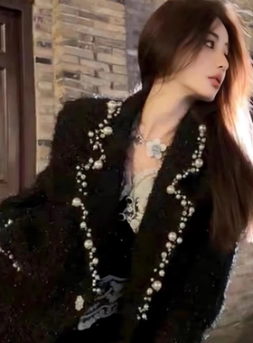 PRISCA2025赫本风外套女秋冬加厚羊毛大衣千金名媛高端私人定制