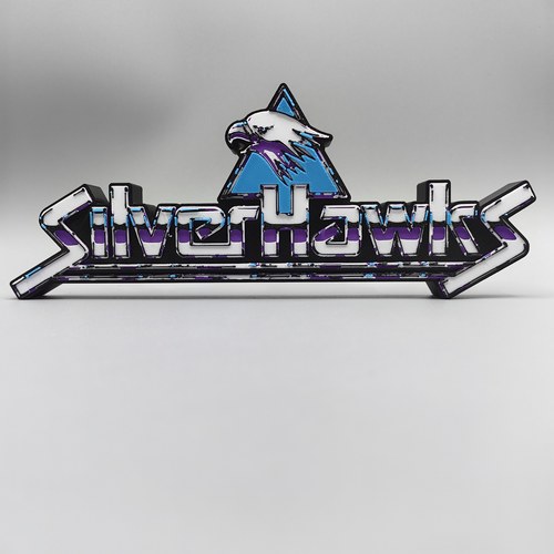 银鹰侠队 Silvery Hawks Logo 立体字体 立牌 个性创意 桌面摆件