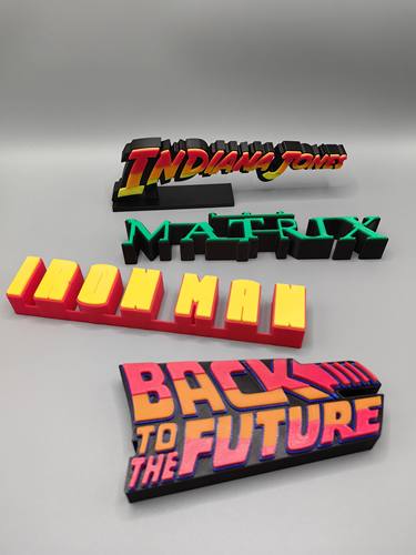 夺宝奇兵 黑客帝国 钢铁侠 回到未来 Logo 电影立牌 铭牌 标志