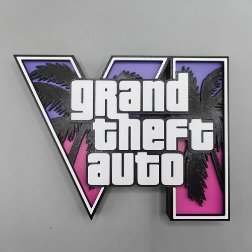 GTA 6 Logo 立体字体 立牌 个性创意 桌面摆件