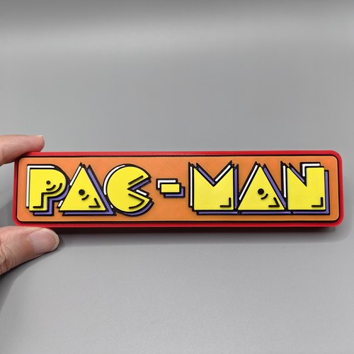 吃豆人 Pac-Man 经典游戏 Logo 立体字体 立牌 标志 高颜值 摆件