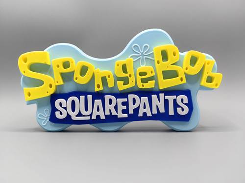 海绵宝宝 Sponge Bob Square Pants Logo 立体字体 立牌 标志摆件