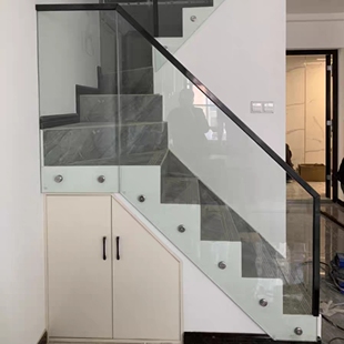 深圳侧装玻璃楼梯扶手阳台玻璃护栏钢化玻璃扶手玻璃定制安装