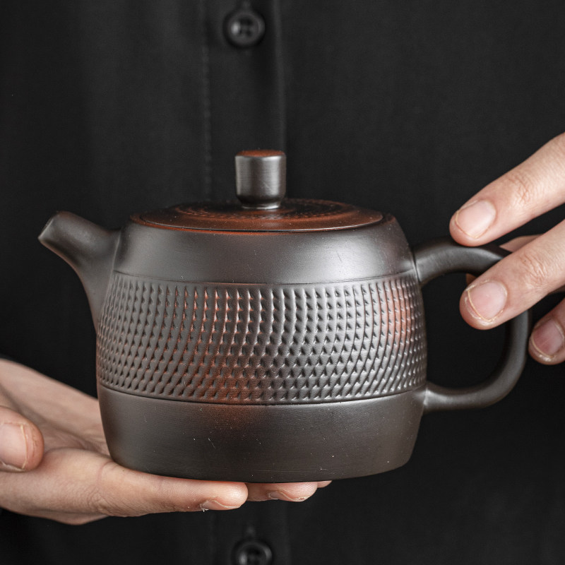 紫陶跳刀凤鸣井栏壶家用高档手工原矿紫砂泡茶壶主人茶杯功夫茶具图片