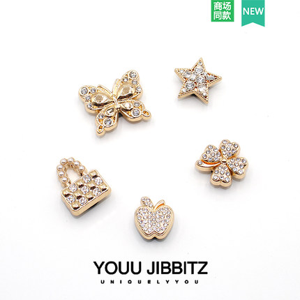 新款适配洞洞鞋配饰高级感鞋花鞋扣金属装饰质感diy配件珍珠宝石