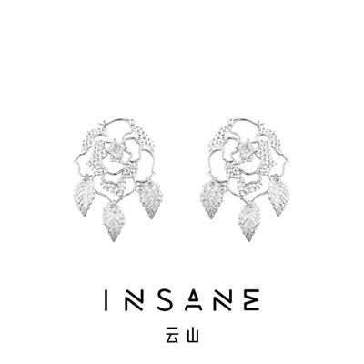 INSANE/云山 铜合金合成锆石耳饰 X•EVERYDAY小众玫瑰流苏耳环
