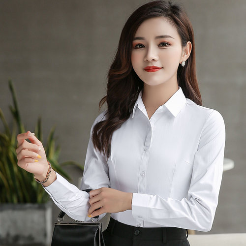 春秋职业修身面试工作服白衬衫